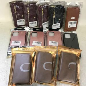 0411F summarize * unused iPhone12 notebook type case case iPhone case Pro / Pro MAX / mini total 12 point set / Brown pink black 