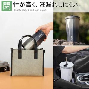 タンブラー ストロー ハンドル付き 保温 保冷 蓋付き こぼれない 水筒持ち運び ボトル 小型 軽量の画像6