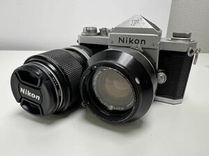 【4/9E】Nikon F Nippon kogaku フィルムカメラ レンズ NIKKOR-S Auto 1:1.4 f=50mm 1:3.5 f=43〜f86mm動作未確認