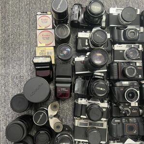 【4/0E】ジャンク フィルムカメラ レンズ その他 まとめ Canon/YASHICA/MINOLTA/Konica/Nikon/OLYMPUSの画像4