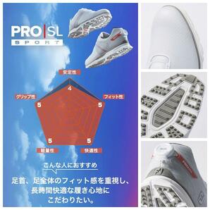 新品 フットジョイ プロ エスエル スポーツ ボア 27cm ホワイト×グレー FOOTJOY PRO SL SPORT BOA スパイクレス ゴルフシューズの画像5