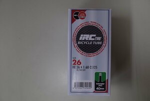 IRC　HE 26x1.60-2.125(41/54-559) 米式バルブチューブ　バルブ長:40mm