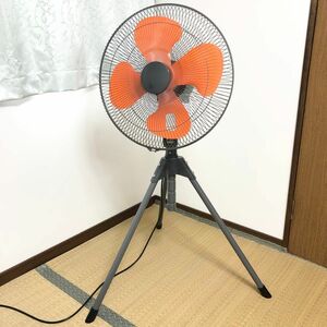 美品 ユアサ 45cm スタンド式工場扇 (組立式)(風量3段階)YS-455T