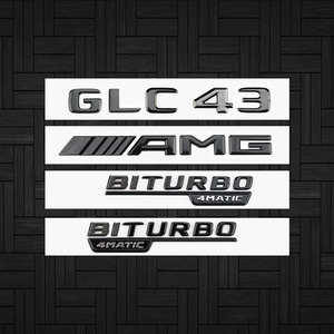高品質版 ベンツ AMG リア トランク エンブレム GLC43 black 4点セット ｜ 新品・未使用