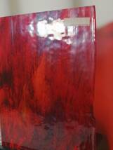  「ステンドグラス材料　クリスタル硝子社03601　透明赤系」31㎝×22㎝×3㎜厚　端材整理品_画像2