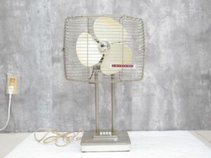 希少品 MITSUBISHI 三菱 角形 扇風機 25cm お座敷扇 RM-10A ひばり 3枚羽 昭和レトロ 珍品 状態良好 ヴィンテージ