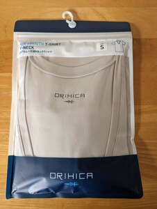 ★ORIHICA エアスムース深VネックTシャツ S ベージュ★