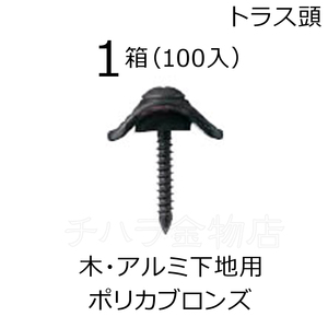 若井産業(WAKAI )ワカイ　ダンバ　波座セット　鉄板小波用　ポリカ　ブロンズ　5×35mm　68351MP　1箱（100入） 木・アルミ下地用 波板ビス