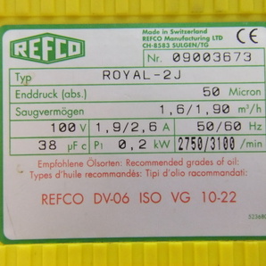 【REFCO】 DV-06 真空ポンプ ROYAL-2J ジャンク扱い 格安1円スタートの画像7