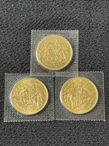 昭和61年2枚 62年1枚 3点 昭和天皇御在位60周年記念 10万円 記念金貨 20g×3 純金 K24 ブリスターパック 未開封