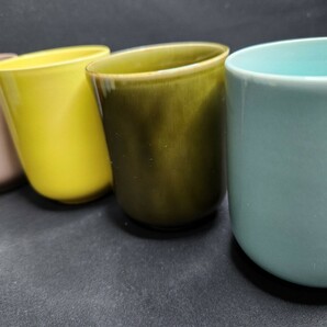 ◆新品/レトロ たち吉湯呑み 10点セット コップ カップ CUP カラフル 10色 和食器の画像4