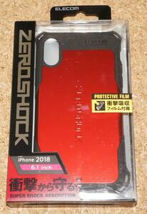 ★新品★ELECOM iPhone XR ZEROSHOCK ゼロショックケース レッド 外箱傷み