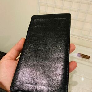 【まあまあ美品】本革　札入れ　長財布　ウォレット　 黒 BLACK 極薄