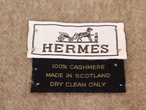 ●美品☆HERMES【エルメス】カシミヤ100％マフラー☆ストール☆ベージュ☆ロゴ☆メンズ☆レディース☆箱付_画像4