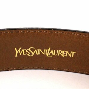 新古品☆Yves Saint Laurent【サンローラン】型押しレザーベルト☆ブラウン×シルバー金具☆日本製☆メンズ☆フォーマル☆スーツ☆の画像6