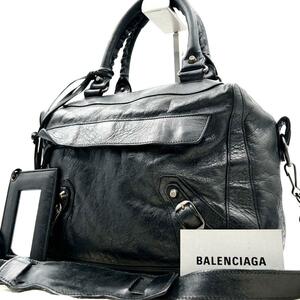 { beautiful goods }BALENCIAGA Balenciaga leather 2WAY tote bag shoulder bag City mirror attaching shoulder .. storage bag 