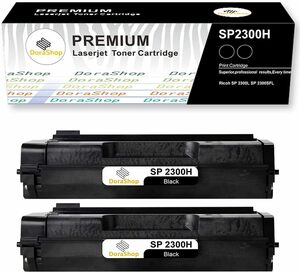 RICOH リコー用 SP2300H BK*2 「大容量」　再生トナーカートリッジ　「2個セット」Ricoh SP 2300L SP 2300SFL ICチップ搭載 【DoraShop】 