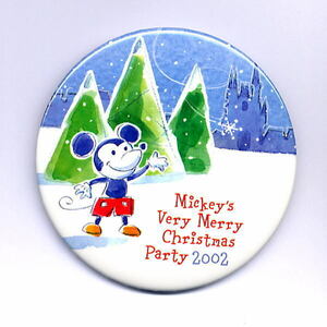 ディズニー　ミッキー　缶バッジ　2002 Mickey's Very Merry Christmas Party　ウォルトディズニーワールド