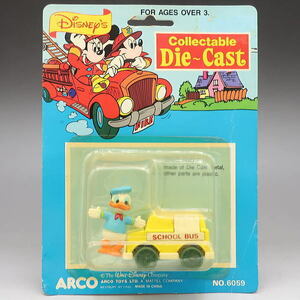 ディズニー　ドナルド　スクールバス　ARCO社　1990年前後　ダイキャスト製　未開封