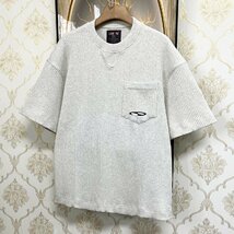 高級EU製＆定価3万◆UABONI*Paris*サマーニット*ユアボニ*パリ発◆高品質ウール ストレッチ 吸湿 快適 刺繍 半袖Tシャツ カジュアル XL_画像10