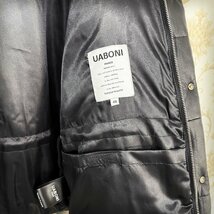 最高級EU製＆定価23万◆UABONI*Paris*レザー・ダウンジャケット*ユアボニ*パリ発◆最上級羊革・ムートン グースダウン90％ 極地防寒 M/46_画像7