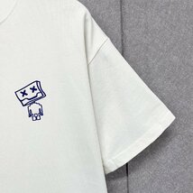 上級・半袖Tシャツ 定価2万◆Emmauela・イタリア・ミラノ発◆上品 吸汗 快適 ロボット 遊び心 手描き風 トップス カジュアル M/46サイズ_画像6