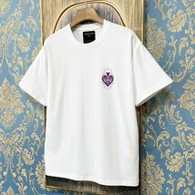 定価2万★christian milada・ミラノ発・半袖Tシャツ★高級 綿100％ 快適 薄手 通気 ロゴ 個性 トップス プルオーバー 日常 男女兼用 L/48_画像10