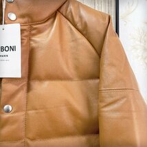 最高峰EU製＆定価23万◆UABONI*Paris*極地防寒レザー・ダウンジャケット*ユアボニ*パリ発◆最上級羊革・ムートン グースダウン90％ 2XL/52_画像5