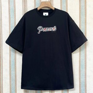 定番 定価2万 FRANKLIN MUSK・アメリカ・ニューヨーク発 半袖Tシャツ コットン100％ 吸汗通気 薄手 英字 シンプル カットソー 男女兼用 M