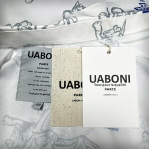 個性EU製＆定価3万◆UABONI*Paris*半袖シャツ*フランス*パリ発◆上品 薄手 総柄 キャラクター アロハシャツ おしゃれ カジュアル M/46の画像8