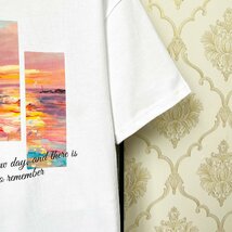 定番EU製＆定価2万◆UABONI*Paris*半袖Tシャツ*ユアボニ*パリ発◆上質コットン 個性 ゆったり 油絵 英字 シンプル おしゃれ 2XL/52サイズ_画像5