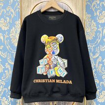 定価4万★christian milada・ミラノ発・トレーナー★コットン100% 快適 通気 吸湿 スウェット 個性 Bearbrick/ベアブリック 普段着 L/48_画像1