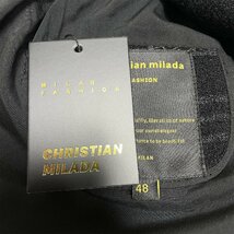 定価7万★christian milada・ミラノ発・テーラードジャケット★カシミヤ チェック柄 ミドル丈 防寒 個性 ビジネス 通勤 紳士 XL/50サイズ_画像9