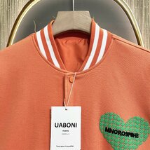 一枚限定 逸品EU製＆定価5万◆UABONI*Paris*スタジャン*ユアボニ*パリ発◆上品 薄手 通気吸湿 お洒落 切替 個性 アウター ブルゾン L/48_画像4