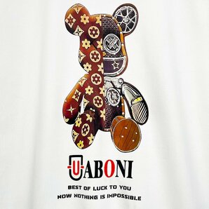 高級EU製＆定価4万◆UABONI*Paris*トレーナー*ユアボニ*パリ発◆綿100％ 高級 モノグラム クマ トップス カットソー トレンド 日常着 L/48の画像4