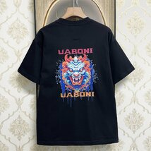 個性EU製＆定価2万◆UABONI*Paris*半袖Tシャツ*ユアボニ*パリ発◆上品 コットン100％ 通気 吸汗 遊び心 カットソー ストリート 夏 M/46_画像1