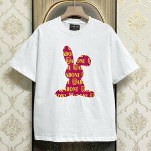 個性EU製＆定価2万◆UABONI*Paris*半袖Tシャツ*ユアボニ*パリ発◆綿100% 通気 薄手 ウサギ柄 可愛い スウェット お出かけ 夏服 2XL/52の画像1