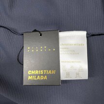 価4万★christian milada・ミラノ発・長袖ポロシャツ★上品 薄手 快適 ストレッチ 無地 凸凹 スリット トップス 紳士 通勤 XL/50サイズ_画像9