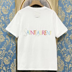 定価2万★christian milada・ミラノ発・半袖Tシャツ★コットン100％ 通気 薄手 英字刺 トップス カットソー ゆったり ユニセックス Lの画像2