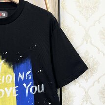 定番EU製＆定価2万◆UABONI*Paris*半袖Tシャツ*ユアボニ*パリ発◆綿 通気 薄手 吸湿 個性 英字 落書き風 ストリート感 トップス 夏 L/48_画像6