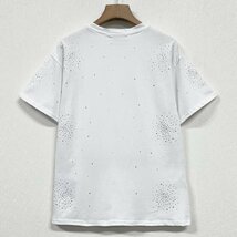 個性ヨーロッパ製※定価2万◆ブルガリア発※RISELIN 半袖Tシャツ 綿100% 薄手 通気 ラインストーン 光沢感 ゆったり スウェット 街着 XL_画像2