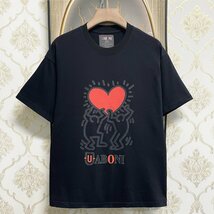 人気EU製＆定価2万◆UABONI*Paris*半袖Tシャツ*ユアボニ*パリ発◆高品質綿100% 快適 吸汗 個性 カットソー スウェット カップル 男女兼用 M_画像1