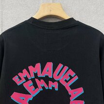 高級・半袖Ｔシャツ 定価2万◆Emmauela・イタリア・ミラノ発◆綿100％ 通気 吸湿 耐久 上品 ロゴ 英字 カットソー スウェット 絶賛 春夏 L_画像4