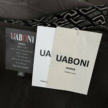 上品EU製＆定価5万◆UABONI*Paris*長袖ポロシャツ*ユアボニ*パリ発◆高級 裏起毛 防寒 快適 切替 ニット レトロ 通勤 紳士 ビジネス 2XL/52_画像9