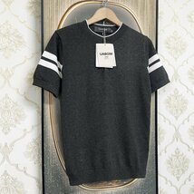 逸品EU製＆定価3万◆UABONI*Paris*半袖Tシャツ*ユアボニ*パリ発◆上級ウール 伸縮性 通気 切替 シンプル サマーニット 紳士 夏 M/46サイズ_画像10