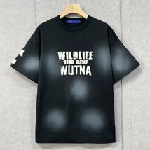 個性・半袖Tシャツ 定価2万◆Emmauela・イタリア・ミラノ発◆綿100％ 薄手 通気 快適 英字柄 プルオーバー スウェット カッコイイ 街着 2XL_画像1