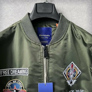 高級・フライトジャケット/MA-1 定価7万◆Emmauela・イタリア・ミラノ発◆薄手 個性 快適 豪華刺繍 宇宙飛行士 アウトドアウェア 2XL/52の画像4