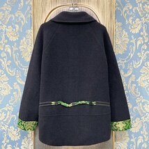 定価7万★christian milada・ミラノ発・ジャケット★高級ミンク/カシミヤ混 ユニーク 上品 着痩せ ゆったり コート 通勤 レディース M/36_画像2