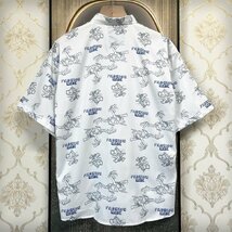 個性EU製＆定価3万◆UABONI*Paris*半袖シャツ*フランス*パリ発◆上品 薄手 総柄 キャラクター アロハシャツ おしゃれ カジュアル M/46_画像2