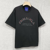 個性・半袖Tシャツ 定価2万◆Emmauela・イタリア・ミラノ発◆コットン100％ 速乾 吸汗 薄手 バラ ロゴ カットソー 定番 男女兼用 XL/50_画像10